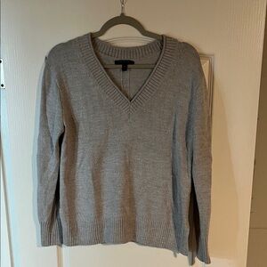 Banana Republic Light Gray V-Neck Sweater